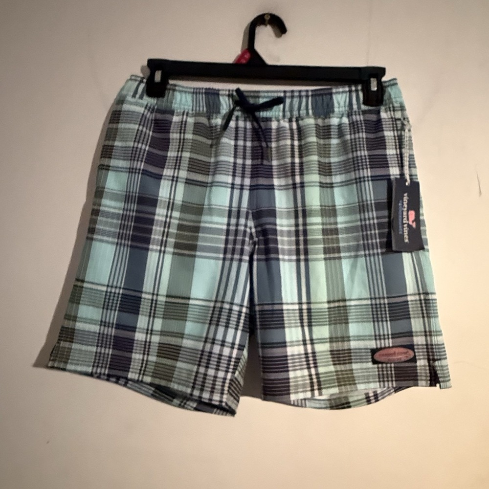 Vineyard Vines Small Plaid  7" Printed Chappy Trunks Men's NWT